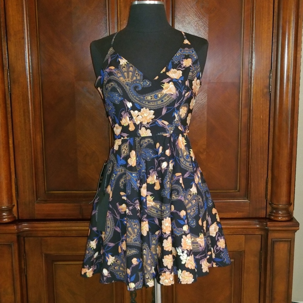 Black Floral Mini Dress